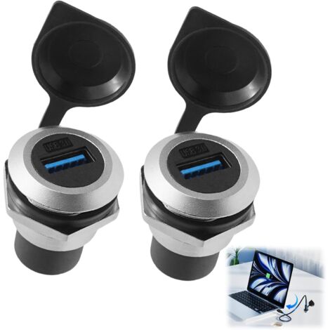 Piezas de montaje en panel USB 3.0, convertidor de prensa circular, adaptador de montaje roscado integrado de 5 Gbps USB 3.0 hembra, USB automático empotrado
