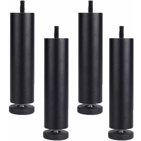 piezas de patas de muebles, patas de mesa ajustables, patas de muebles de aleación de aluminio para cama, sofá, gabinete, negro - 25 cm