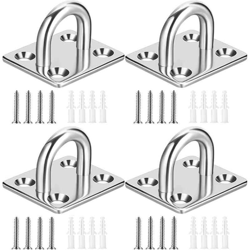 piezas de placa de ojal resistente, anilla de clip, gancho de bucle, herrajes para persianas en forma de U - Ganchos M5 para hamaca de techo y pared