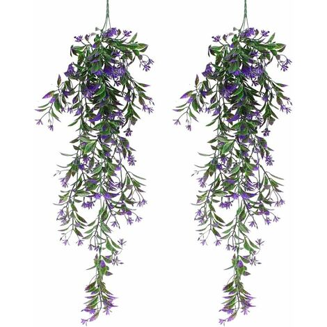 piezas de plantas de hiedra artificial guirnalda de hojas de plástico falsas para decoración del hogar u oficina (morado)