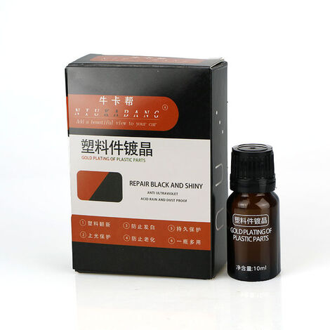 Piezas de plástico para coche, agente restaurador de plástico líquido, pulido, mantenimiento de coche de larga duración, suministros de revestimiento renovado, 10ml,10ml