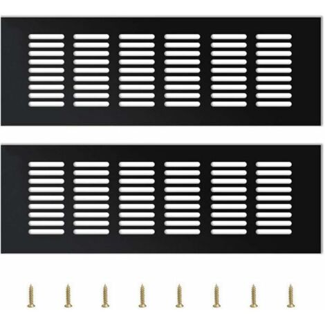 Piezas de rejillas de ventilación externas, rejillas de ventilación de aluminio, rejillas de ventilación externas, rejillas de ventilación ajustables, negras