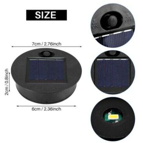 piezas de repuesto para luz solar, cabezal de linterna colgante para exterior, luz solar redonda, luces solares impermeables