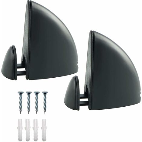 piezas de soportes de estante de vidrio ajustables, abrazadera de vidrio de soporte de espejo, barandilla de vidrio utilizada para soporte de estante de baño de 2-17 mm de espesor (negro)