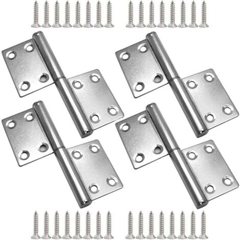 piezas No. 18 Bisagra de bandera de 4 pulgadas, 8 agujeros, puerta de armario pequeña, acero inoxidable, apertura plana, mini bisagra, para muebles del hogar, puertas y ventanas, etc.