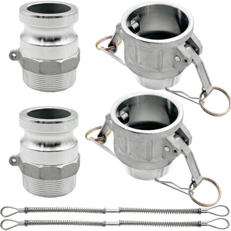 piezas tipo B, tipo F, accesorios de bloqueo de leva de aluminio, accesorios de bloqueo de ranura de leva, adaptador macho y hembra, rosca NPT macho con retenedor de manguera de tope de látigo