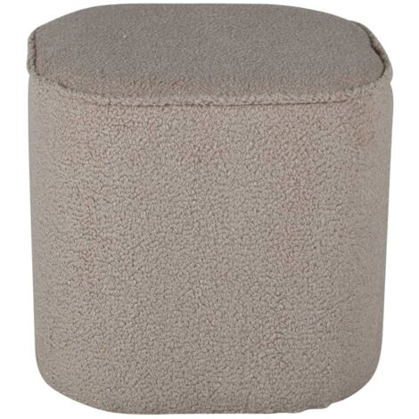 Piff Pouf, Hocker Ø44cm Teddystoff beige.
