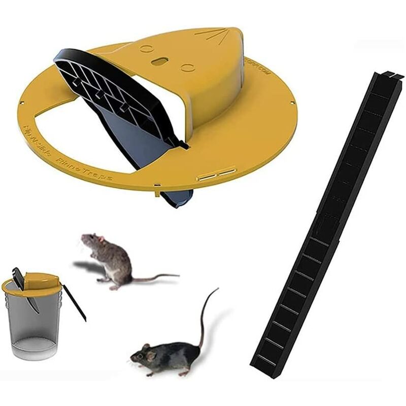 Piège à Rat de Souris de Couvercle de Seau Flip Slide,Mouse Rat Trap Réinitialisation Automatique,Haute Sensibilité,pour Souris, Animaux