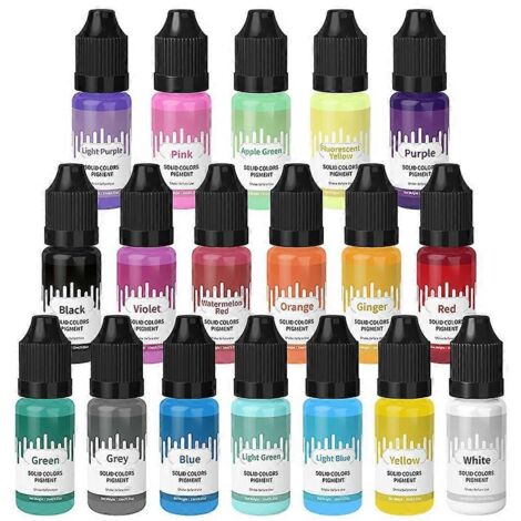 Pigment pour résine époxy UV Crystal - 18 couleurs, 10 g, colorant liquide pour résine époxy