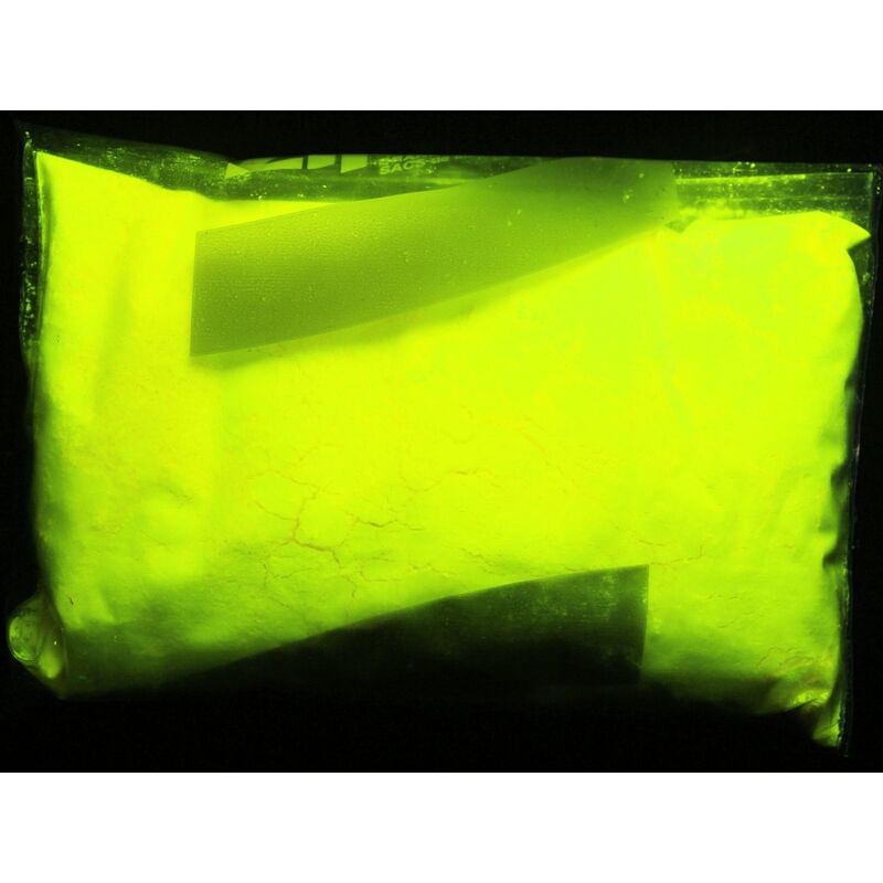 Pigmento additivo polvere luminescente fluorescente si illumina al buio 5 colori (a base colorata) Colore - Giallo Fluo, Peso - 500 Grammi (0,5kg)