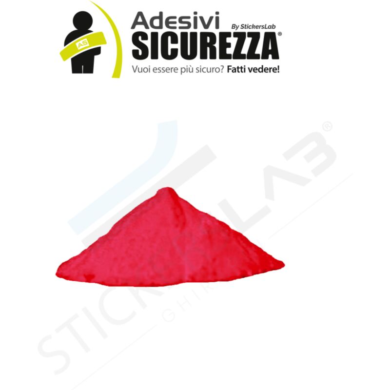 Stickerslab Ghirardi - Pigmento additivo polvere luminescente fosforescente si illumina al buio (a base bianca) Colore - Rosso, Peso - 20 Grammi