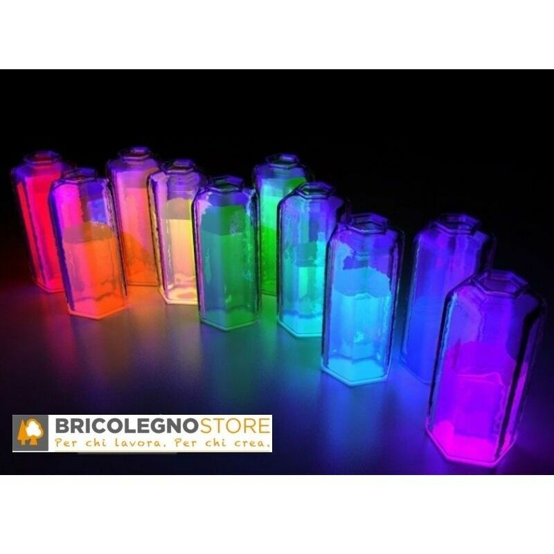 Bricolegnostore - Pigmento colore fosforescente da 20 o 50 gr x resina epossidica fai da te legno colore principale: giallo/verde 20 grammi