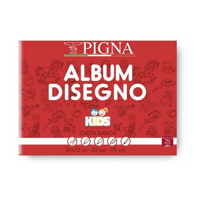 Image of Pigna - 0201963GE Conf. 10 pz. Album Disegno, 20 Fogli, 24 x 33 cm.