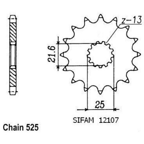 Pignon - 525 - 14 Dents - Made in Germany