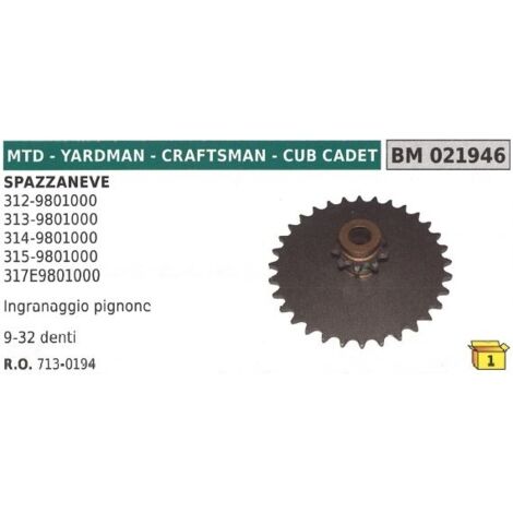 Pignon 9 - 32 dents MTD CRAFTSMAN CUB CADET 312-9801000