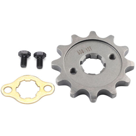 Pignon Avant, Pignon de Moteur Avant 17mm 30mm avec Accessoire de Montage Dent en Alliage D'acier 12T Adapté replacement pour Chaîne 530