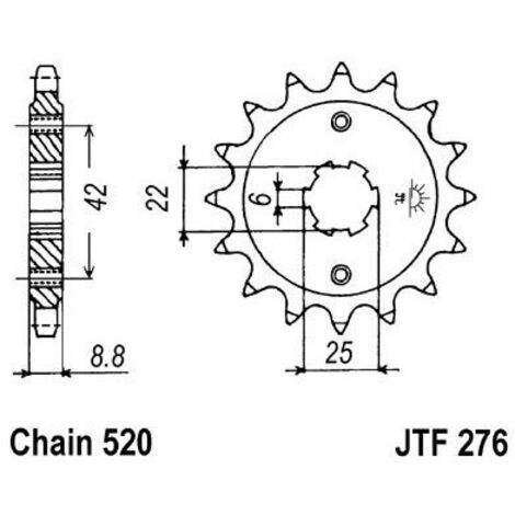 Pignon Cb 400 N 1981-1982 - 520 - 15 Dents - Similaire JTF276