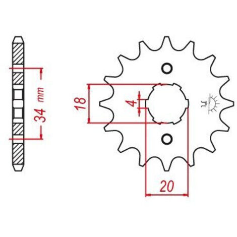 Pignon compatible avec la marque Honda - 428 - 13 Dents - Similaire JTF259