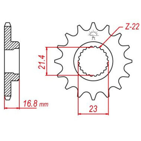 Pignon compatible avec la marque Yamaha - 520 - 16 Dents - Similaire JTF582 - Made in Germany