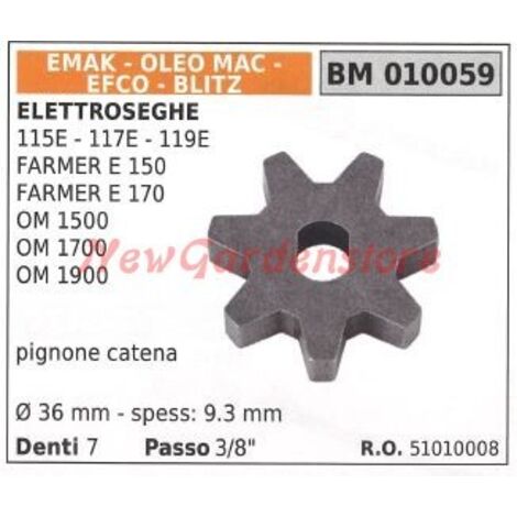 Pignon de chaîne EMAK pour tronçonneuse 115E 117E 119E OM 1500 1700 010059