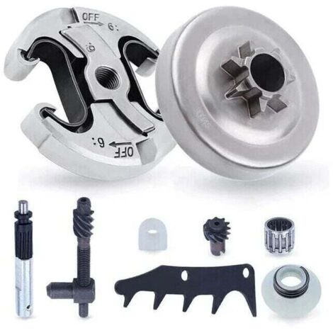 Pignon de chaîne et embrayage pour Husqvarna 345 445 340 450, pignon de chaîne .325'' pas 6 dents + tambour d'embrayage + roulement pièces de rechange pour tronçonneuse ensemble d'accessoires 8 en 1