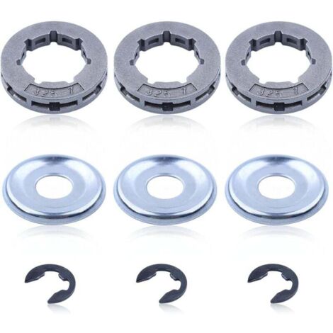 Pignon de Jante .325'' 7 Dents pour STIHL 021 024 025 028 MS 250 Tronçonneuse et Plus de Modèles, Roue à Chaîne à Anneau Universel 325 Bague Pignon Kit de Pièces de Rechange Accessoire