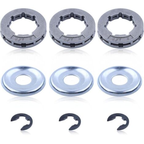 Pignon de Jante .325'' 7 Dents pour STIHL 021 024 025 028 MS 250 Tronçonneuse et Plus de Modèles, Roue à Chaîne à Anneau Universel 325 Bague Pignon Kit de Pièces de Rechange Accessoire