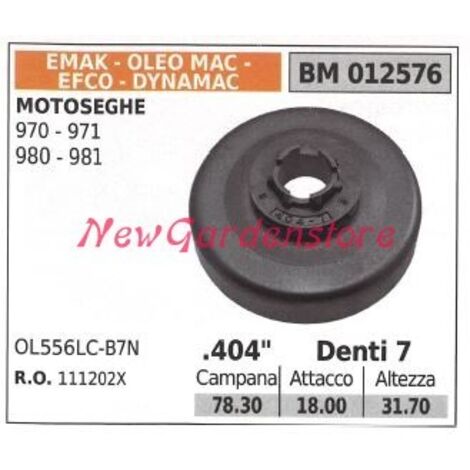 Pignon de moteur de tronçonneuse EMAK 970 971 980 981 .404' dents 7 012576
