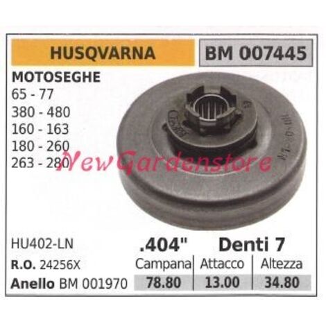 Pignon de moteur de tronçonneuse HUSQVARNA 65 77 160 163 180 260 .404' dents 7 007445