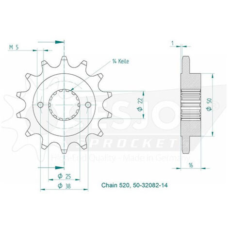 Pignon de sortie de boite Esjot pour Moto Ducati 748 Biposto 1995