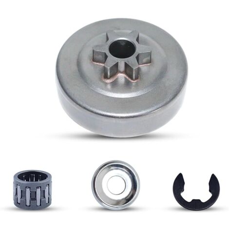 Pignon de Tambour d'Embrayage 3/8" 6 Dents pour Stihl MS170 MS181 018 017 MS180 MS250 MS210 Tronçonneuse Remplacer OEM1123 640 2003 avec E-Clip+Rondelle de Pignon+Roulement à Aiguilles