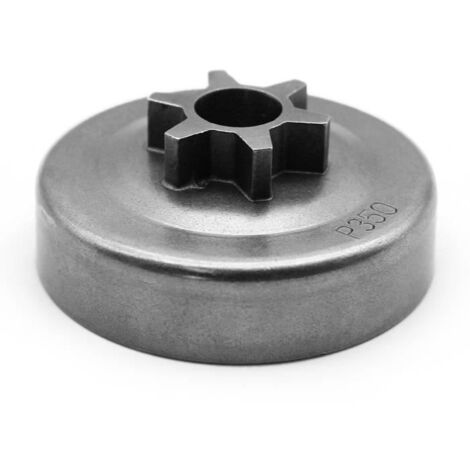 Pignon de tambour d'embrayage 6T, pas 3/8" pour tronçonneuses Partner 350 351 352 370 371 390 420, monobloc, 6 dents.