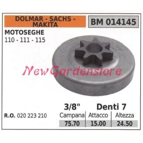 Pignon DOLMAR moteur tronçonneuse 109 110 111 115 3/8' dents 7 014145