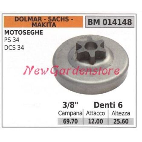 Pignon DOLMAR moteur tronçonneuse PS 34 DCS 34 3/8' dents 6 014148