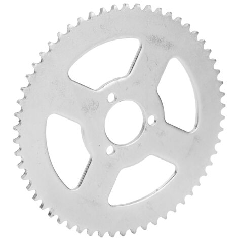 Pignon en acier T8F 58 dents blanc pour moteur 47/49cc - Compatible mini-moto, quad et karting - Manivelle 3 trous 29mm
