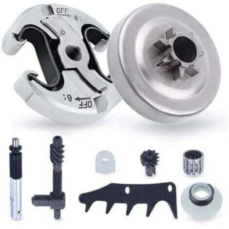 Pignon et Embrayage pour Husqvarna 345 445 340 450, Pignon de Chaîne .325'' Pas 6 Dents + Tambour d'embrayage + Roulement Pièces de Rechange Tronçonneuse Accessoire Kit 8 en 1
