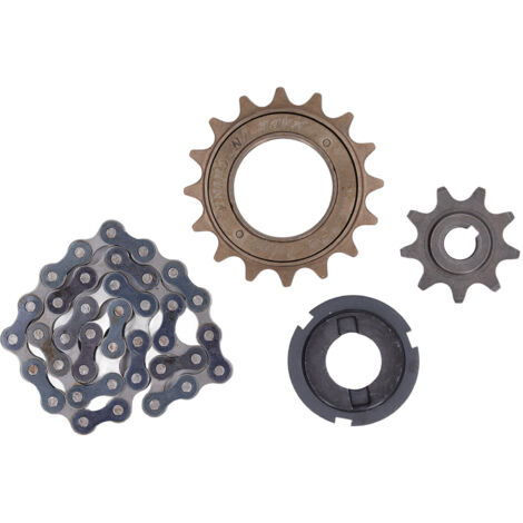 Pignon fixe 9 dents et roue libre 16 dents en acier 410 avec chaîne 38 maillons pour vélo single speed/fixie