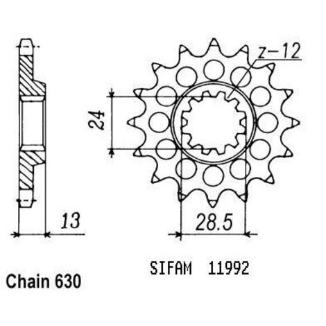 Pignon Gpz 1100 Zx 1981-1982 - Z 1000 Ltd 1981-1982 - 630 - 15 Dents - Similaire JTF522