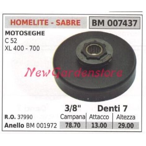 Pignon HOMELITE moteur tronçonneuse C 52 XL 400 700 3/8' dents 7 007437