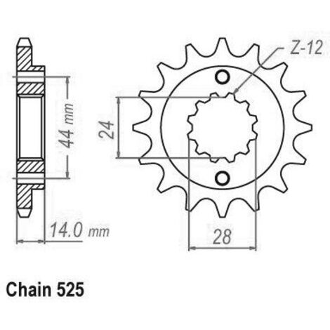 Pignon Honda - 525 - 16 Dents - Similaire JTF314 - Made in Germany