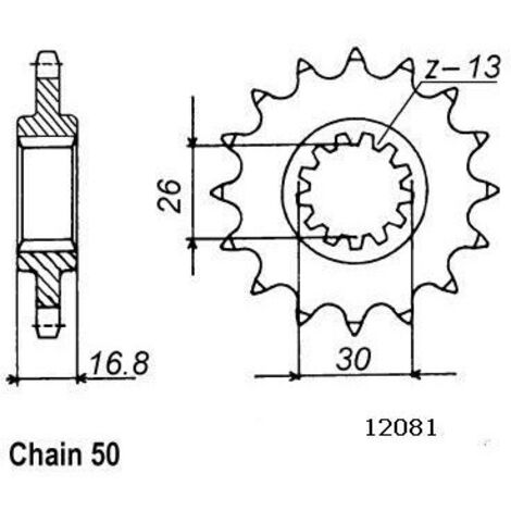 Pignon Honda - 530 - 16 Dents - Similaire JTF333 - Made in Germany