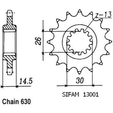 Pignon Honda - 630 - 15 Dents - Similaire JTF330 - Made in Germany