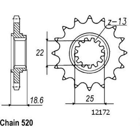 Pignon Kawasaki - 520 - 15 Dents - Similaire JTF1538 - Made in Germany