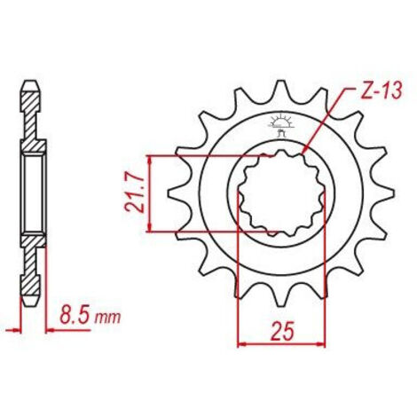 Pignon Kawasaki - 525 - 15 Dents - Similaire JTF1537 - Made in Germany