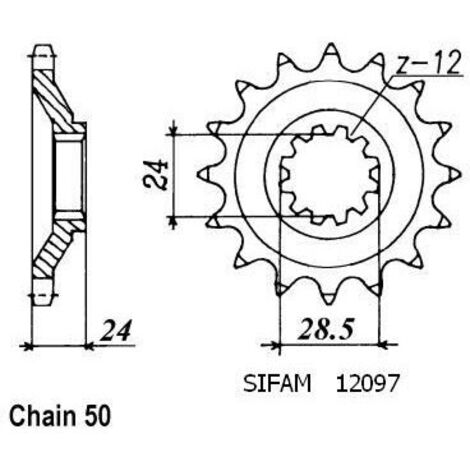 Pignon Kawasaki - 530 - 17 Dents - Similaire JTF528 - Made in Germany