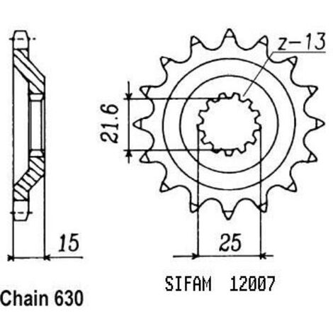 Pignon Kawasaki - 630 - 15 Dents - Similaire JTF514 - Made in Germany