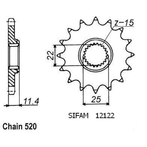 Pignon Ktm - 600 Lc4 Gs 1992-1994 - 520 - 13 Dents - Similaire JTF1902