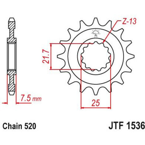 Pignon Lightweight Yamaha - 520 - 15 Dents - Similaire JTF1536 - Made in Germany