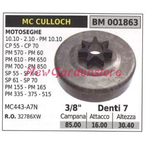 Pignon MC CULLOCH moteur tronçonneuse 10.10 2.10 PM 10.10 CP55 3/8' dents 7 001863