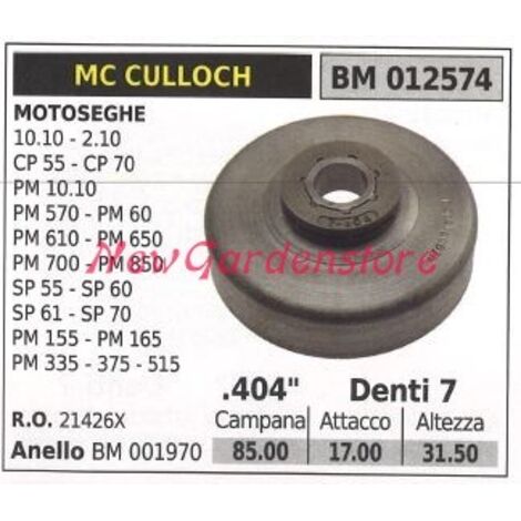 Pignon MC CULLOCH moteur tronçonneuse 10.10 2.10 PM 10.10 CP55 .404' dents 7 012574